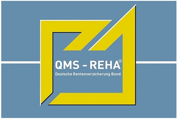 Logo des Zertifikats QMS-Reha der Deutschen Rentenversicherung Bund