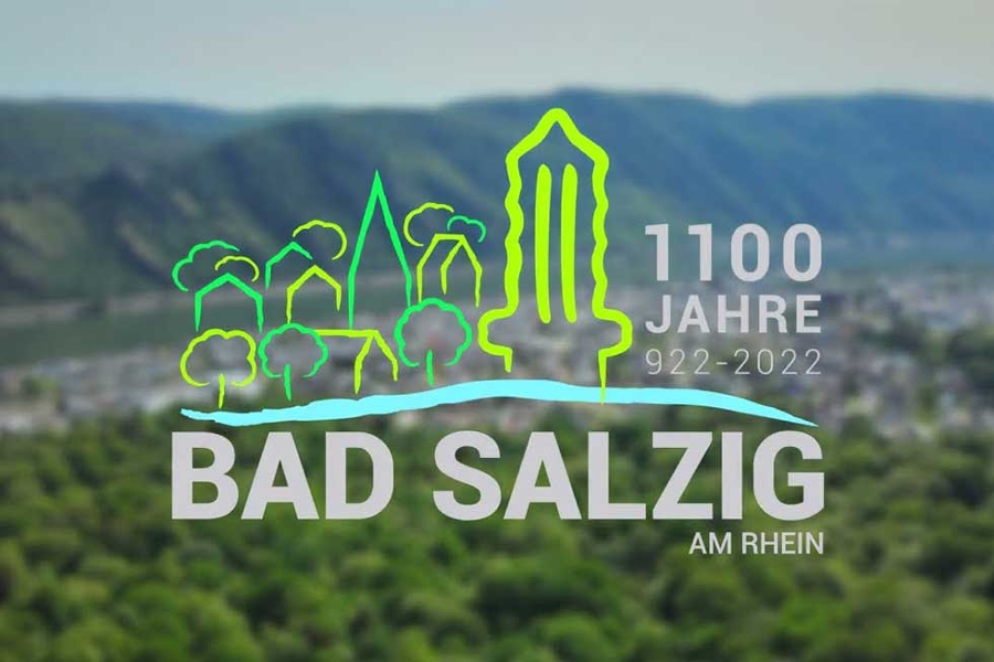 Schriftzug 1100 Jahre Bad Salzig am Rhein, 922 - 2022