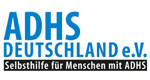 Logo mit Text ADHS Deutschland e.V., Selbsthilfe für Mensche mit ADHS
