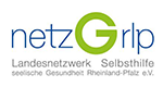 Logo mit Text netzGrlp, Landesnetzwerk Selbsthilfe seelische Gesundheit Rheinland-Pfalz e.V.